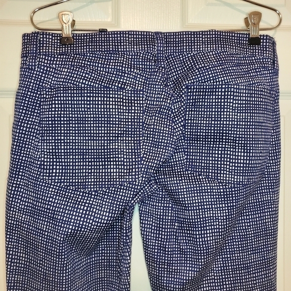 J. Crew Blue/White Checkered Toothpick Pants Sz 30 - Picture 6 of 10